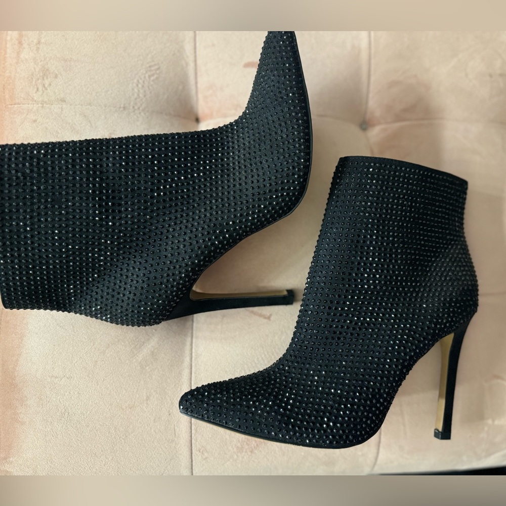 Aldo sparkly black booties.
